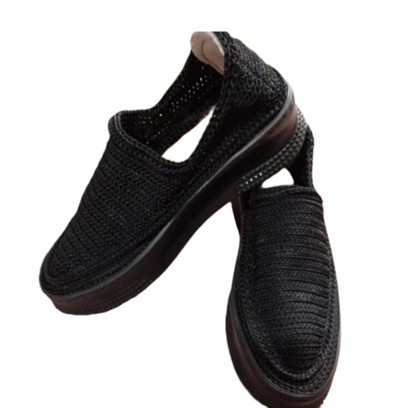 تصویر گیوه مردانه مدل زیره طبی لژدار - مشکی - 41 