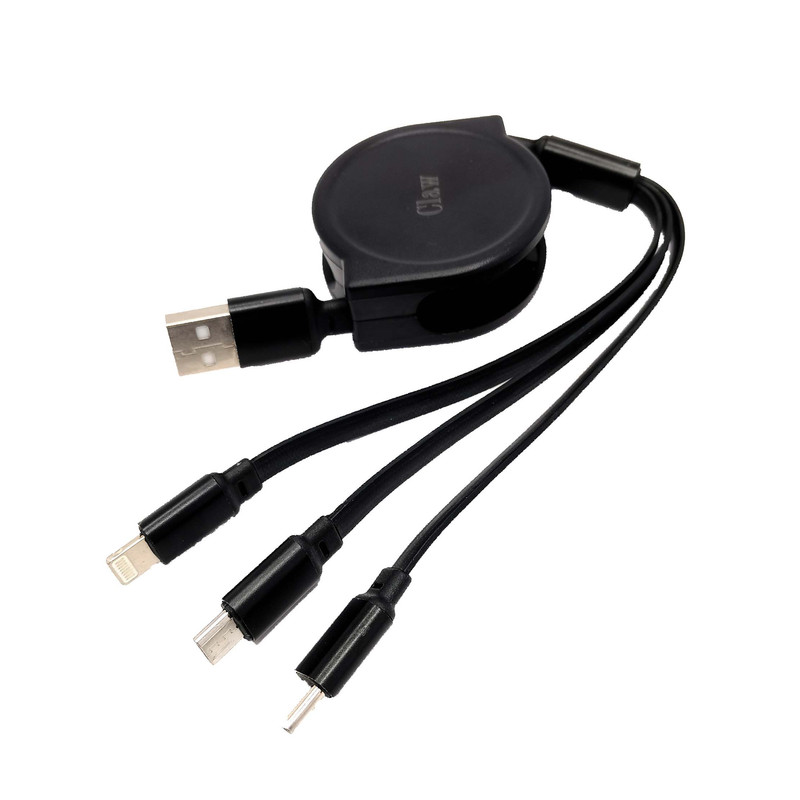 کابل تبدیل USB به microUSB / USB-C / لایتنینگ کلاو مدل M176 طول 1.1 متر