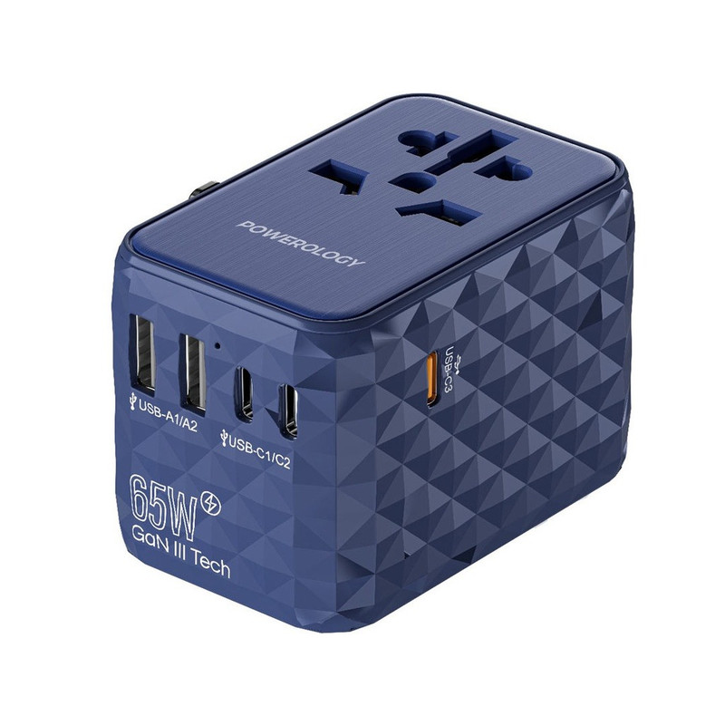 شارژر دیواری 65 وات شش پورت پاورولوجی مدل Universal Multi-Port P65W3PD