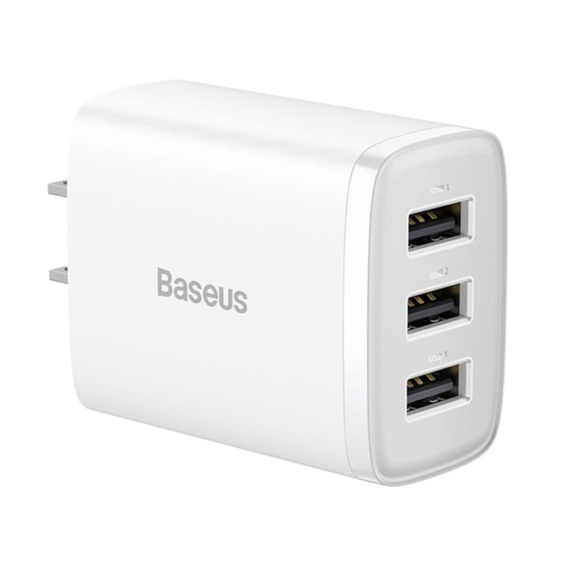شارژر دیواری 17 وات سه پورت بیسوس مدل Compact 3U 17W CN
