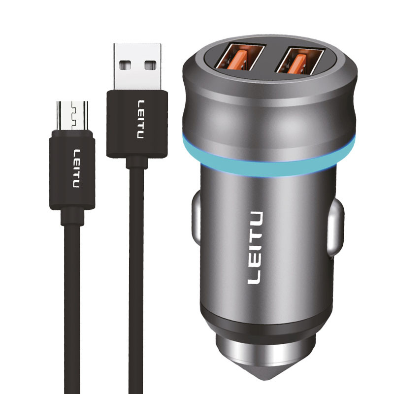 شارژر فندکی لیتو مدل LC-C2 به همراه کابل تبدیل microUSB