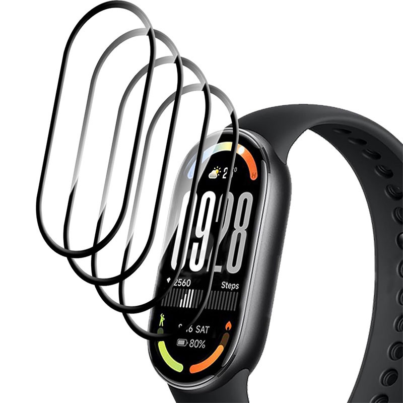 محافظ صفحه نمایش مسیر مدل PMMA مناسب برای ساعت هوشمند شیائومی Mi Band 10 بسته چهار عددی
