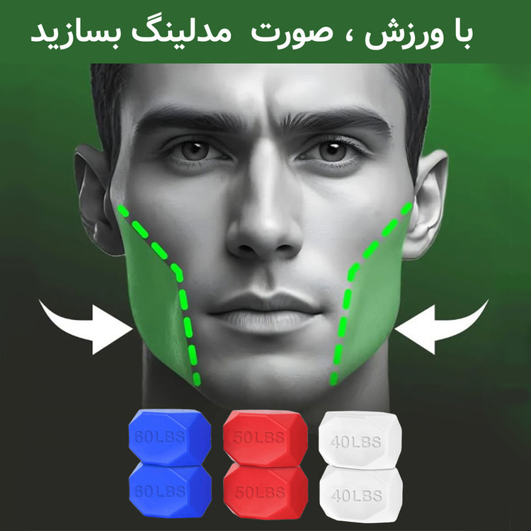دستگاه زاویه ساز فک و صورت مدل JAWLINE EXERCISER 3 LEVELS بسته 6 عددی