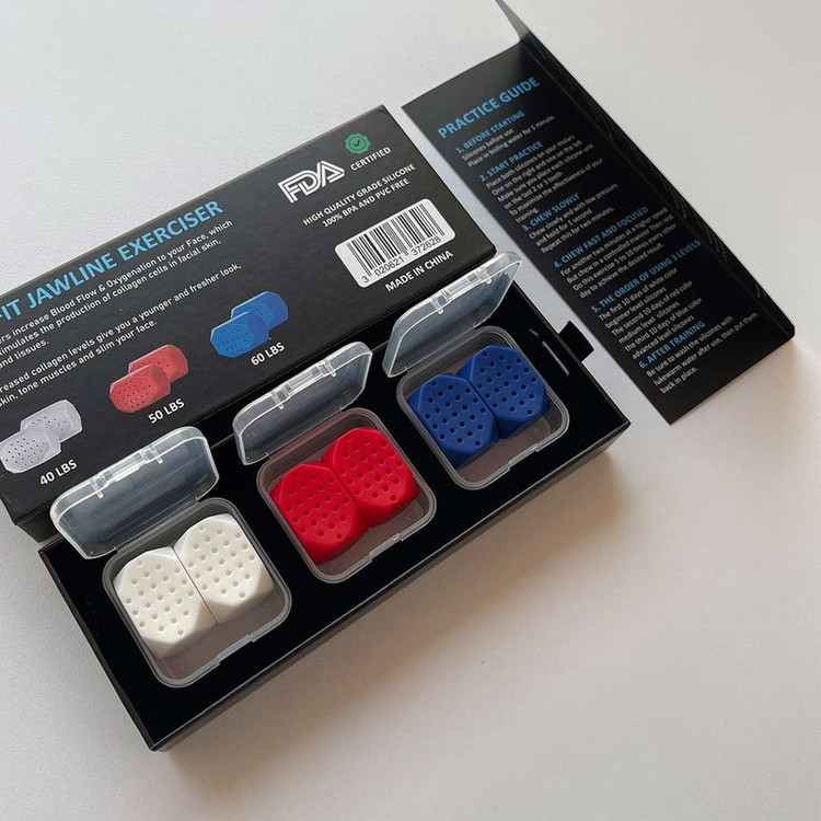 دستگاه زاویه ساز فک و صورت مدل JAWLINE EXERCISER 3 LEVELS بسته 6 عددی