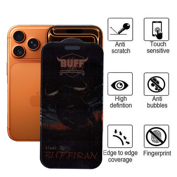 محافظ صفحه نمایش حریم شخصی بوف مدل BullRun Privacy Pro-Guarantee مناسب برای گوشی موبایل اپل iPhone 17 Pro / 17 / 16 Pro