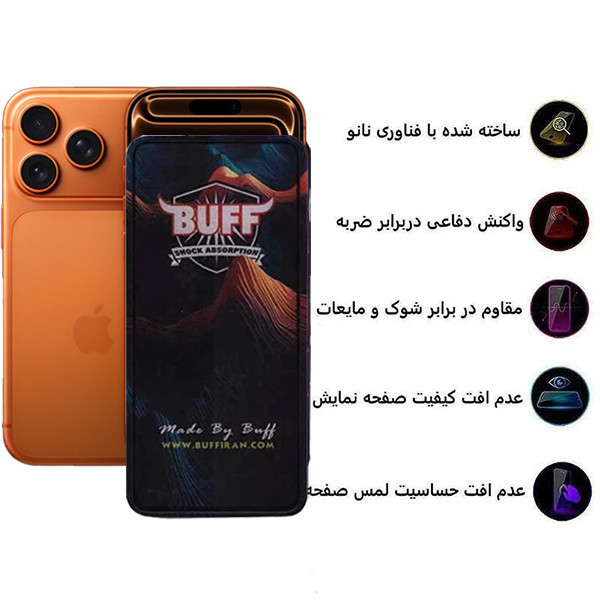 محافظ صفحه نمایش 5D بوف مدل Mountain-Guarantee مناسب برای گوشی موبایل اپل iPhone 17 Pro / 17 / 16 Pro