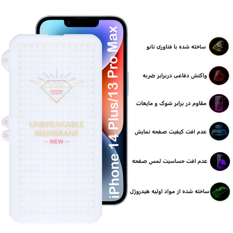 محافظ صفحه نمایش بوف مدل Hydrogel-G مناسب برای گوشی موبایل اپل iPhone 14 Plus/13 Pro Max
