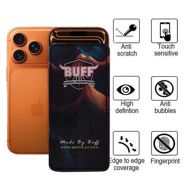 محافظ صفحه نمایش 5D بوف مدل Mountain-Guarantee مناسب برای گوشی موبایل اپل iPhone 17 Pro / 17 / 16 Pro