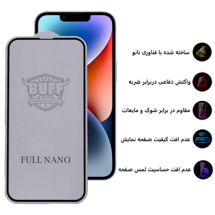 محافظ صفحه نمایش بوف مدل Full Nano-G مناسب برای گوشی موبایل اپل Iphone 14 Plus