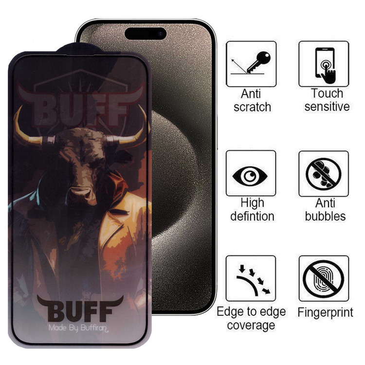 محافظ صفحه نمایش بوف مدل 5D Buffer-G مناسب برای گوشی موبایل اپل iPhone 15 Pro Max