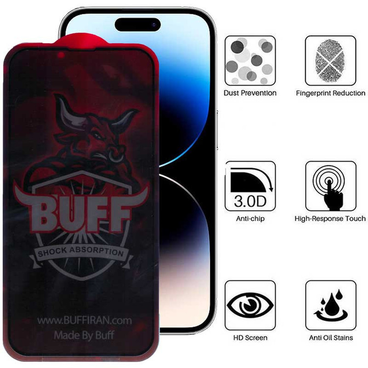 محافظ صفحه نمایش حریم شخصی بوف مدل Privacy Pro Plus-G مناسب برای گوشی موبایل اپل iPhone 14 / 13 Pro / 13
