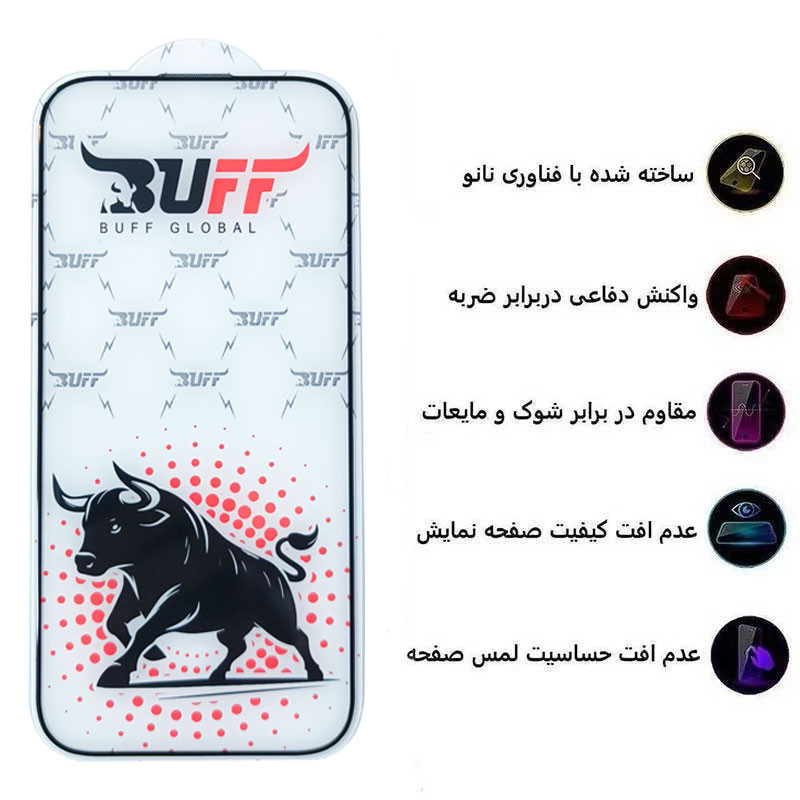 محافظ صفحه نمایش بوف مدل Black Fighter-Guarantee مناسب برای گوشی موبایل اپل iPhone 17 Pro Max