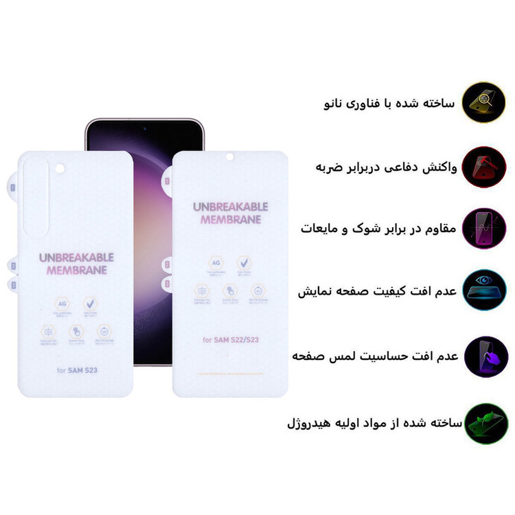 محافظ صفحه نمایش مات بوف مدل Hydrogel-Matte-G مناسب برای گوشی موبایل سامسونگ Galaxy S23 به همراه محافظ پشت گوشی