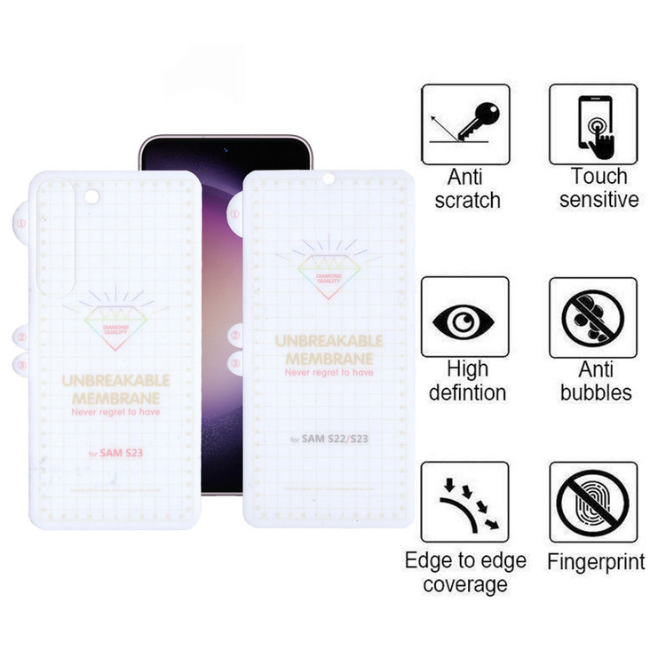 محافظ صفحه نمایش بوف مدل Hydrogel-G مناسب برای گوشی موبایل سامسونگ Galaxy S23 به همراه محافظ پشت گوشی