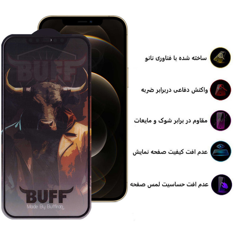 محافظ صفحه نمایش بوف مدل Crystal Pro-G مناسب برای گوشی موبایل اپل iPhone 12 Pro Max