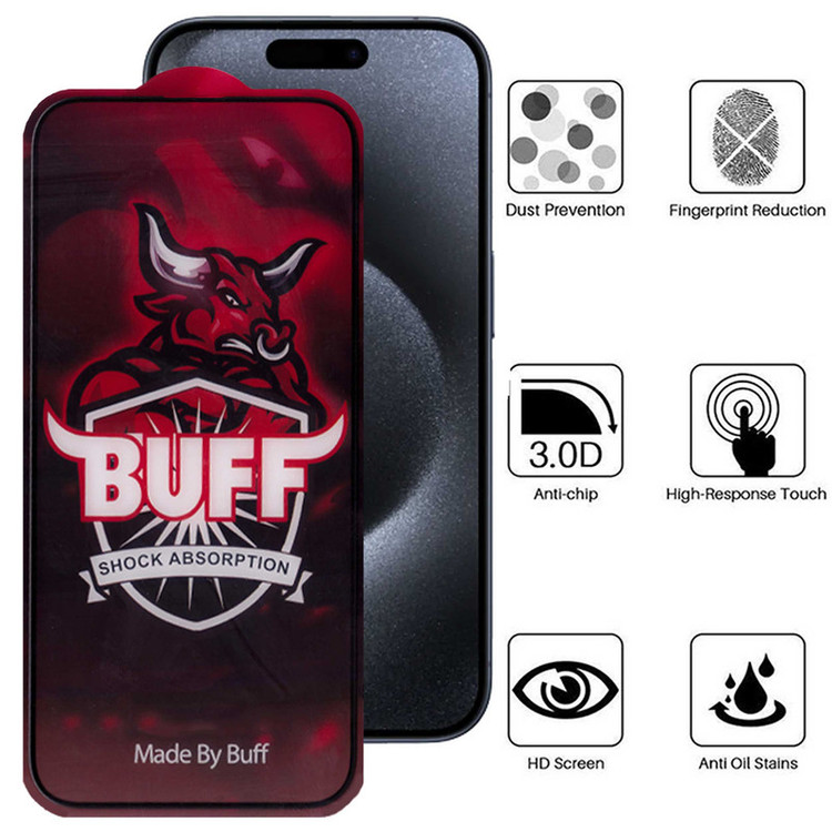 محافظ صفحه نمایش بوف مدل 5D Buffer-G مناسب برای گوشی موبایل اپل iPhone 15 Pro
