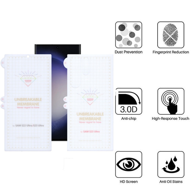 محافظ صفحه نمایش بوف مدل Hydrogel-G مناسب برای گوشی موبایل سامسونگ Galaxy S23 Ultra به همراه محافظ پشت گوشی