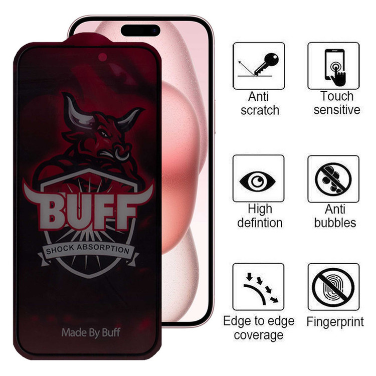 محافظ صفحه نمایش حریم شخصی بوف مدل Privacy Pro Plus-G مناسب برای گوشی موبایل اپل iPhone 15
