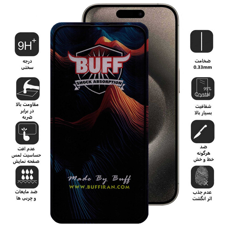 محافظ صفحه نمایش بوف مدل Mountain-G مناسب برای گوشی موبایل اپل iPhone 15 Pro Max