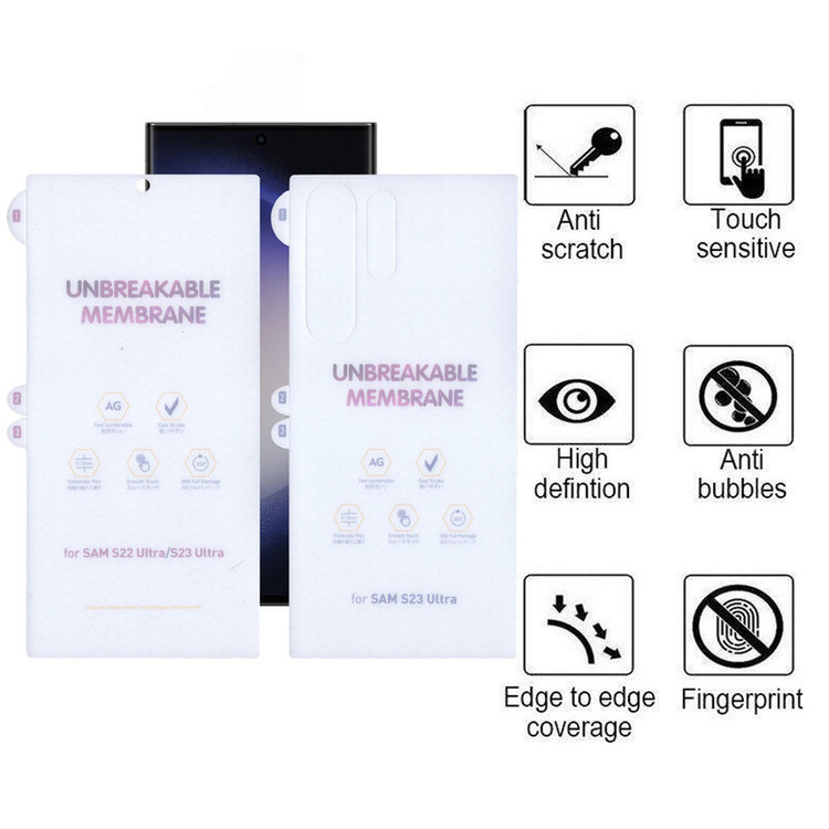 محافظ صفحه نمایش مات بوف مدل Hydrogel-Matte-G مناسب برای گوشی موبایل سامسونگ Galaxy S23 Ultra به همراه محافظ پشت گوشی