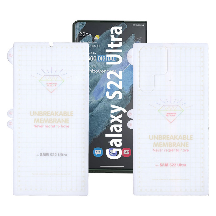 محافظ صفحه نمایش بوف مدل Hydrogel-G مناسب برای گوشی موبایل سامسونگ Galaxy S22 Ultra به همراه محافظ پشت گوشی