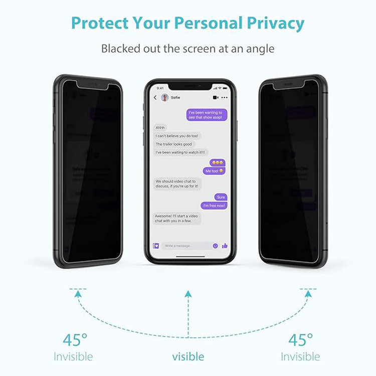 محافظ صفحه نمایش حریم شخصی بوف مدل Privacy Pro Plus-G مناسب برای گوشی موبایل اپل iPhone 16e / 14 / 13 Pro / 13