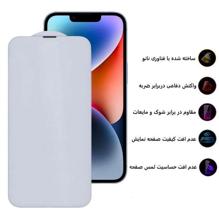 محافظ صفحه نمایش بوف مدل 5D Plus-G مناسب برای گوشی موبایل اپل Iphone 14 Plus