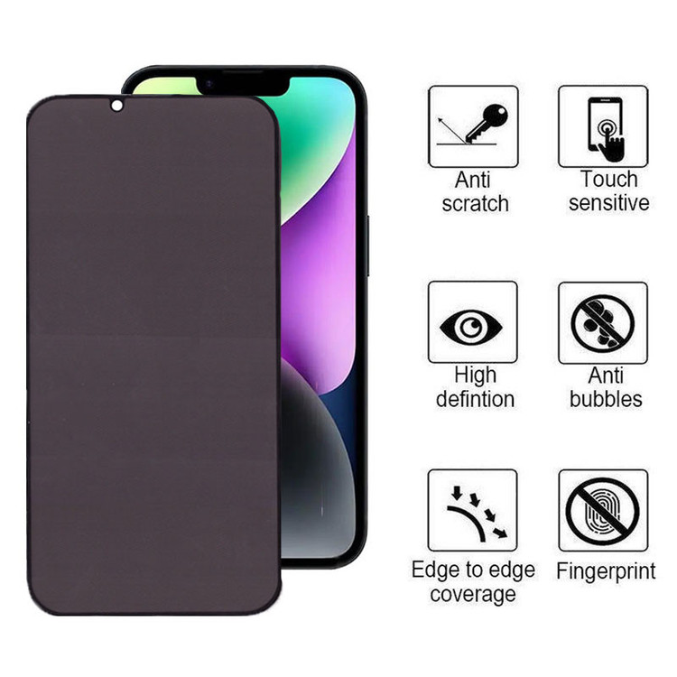 محافظ صفحه نمایش حریم شخصی بوف مدل 5D Privacy مناسب برای گوشی موبایل اپل iPhone 16e/14/13 Pro/13