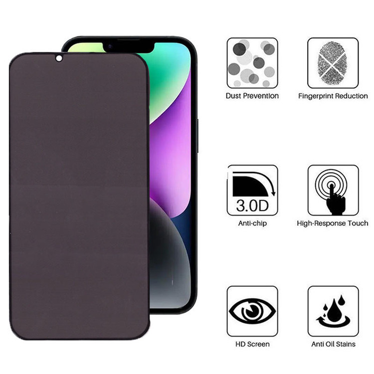 محافظ صفحه نمایش حریم شخصی بوف مدل 5D Privacy مناسب برای گوشی موبایل اپل iPhone 16e/14/13 Pro/13
