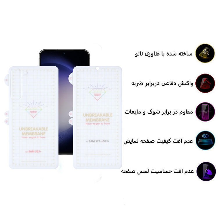 محافظ صفحه نمایش بوف مدل Hydrogel-G مناسب برای گوشی موبایل سامسونگ Galaxy S23 Plus به همراه محافظ پشت گوشی
