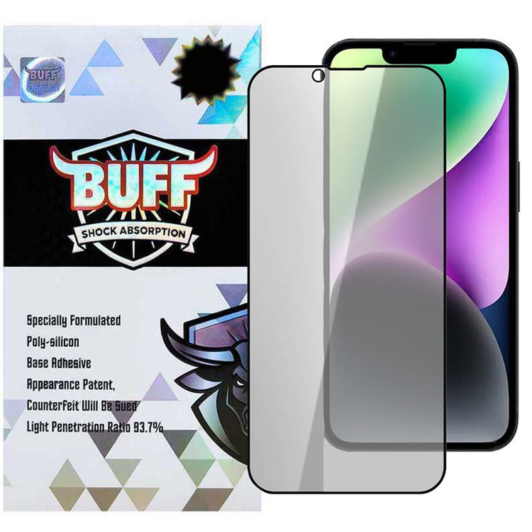محافظ صفحه نمایش حریم شخصی بوف مدل 5D Privacy-G مناسب برای گوشی موبایل اپل iPhone 16e/14/13 Pro/13