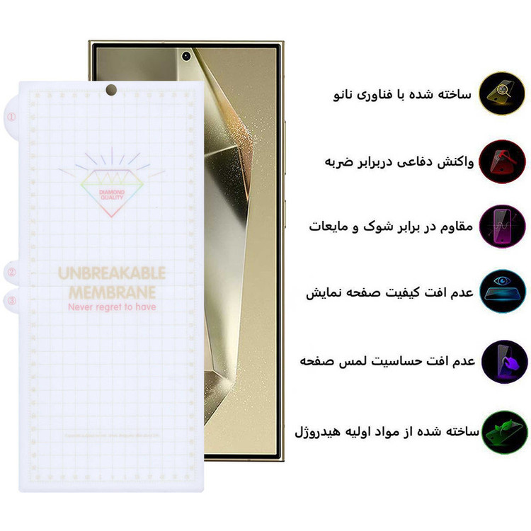 محافظ صفحه نمایش بوف مدل Hydrogel-G مناسب برای گوشی موبایل سامسونگ Galaxy S24 Ultra / S23 Ultra / S22 Ultra