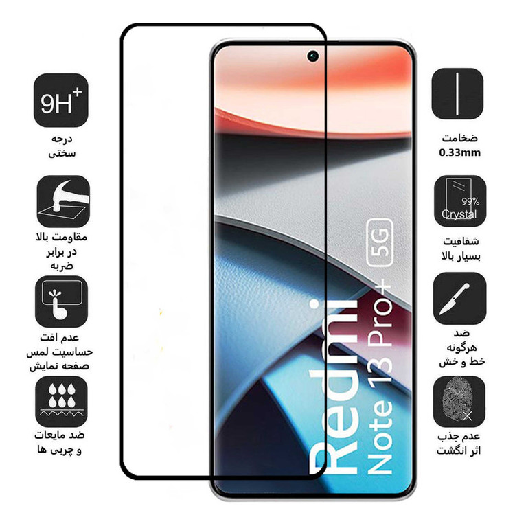 محافظ صفحه نمایش بوف مدل FullGlue-Max-G مناسب برای گوشی موبایل شیائومی Redmi Note 13 Pro Plus