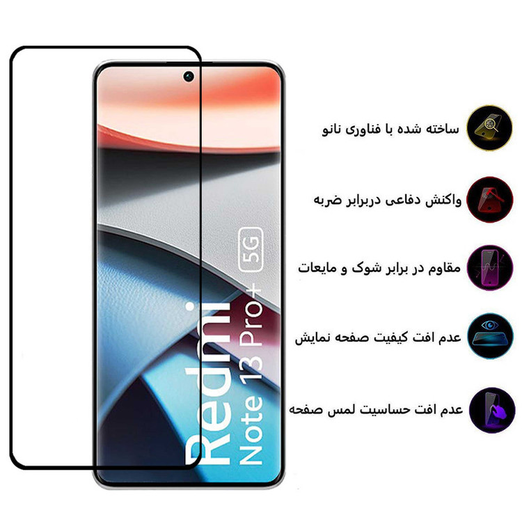 محافظ صفحه نمایش بوف مدل FullGlue-Max-G مناسب برای گوشی موبایل شیائومی Redmi Note 13 Pro Plus