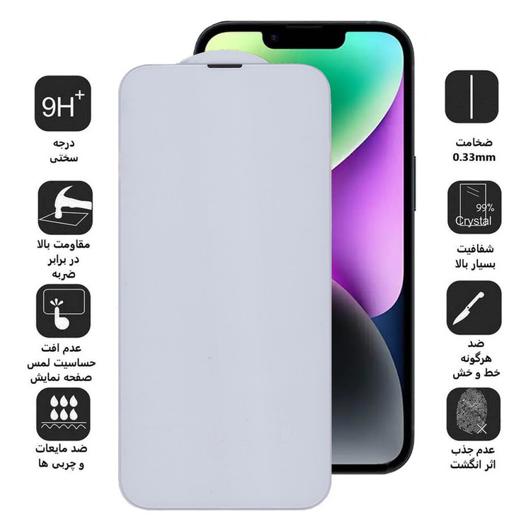 محافظ صفحه نمایش بوف مدل 5D Plus-G مناسب برای گوشی موبایل اپل Iphone 14