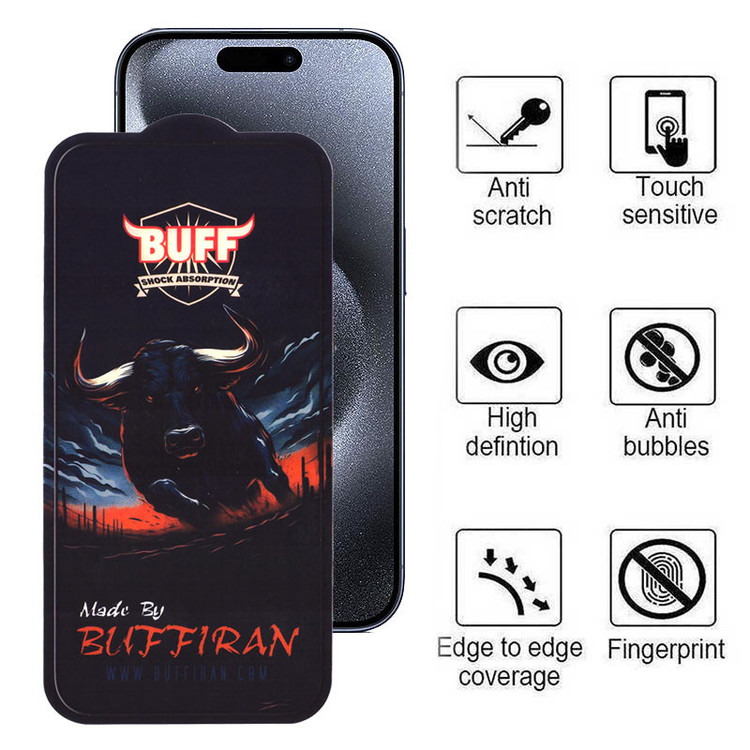 محافظ صفحه نمایش بوف مدل BullRun Crystal Pro-G مناسب برای گوشی موبایل اپل iPhone 15 Pro
