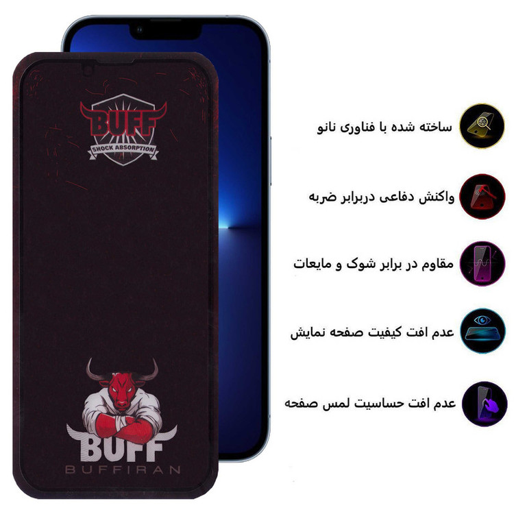 محافظ صفحه نمایش بوف مدل Muscle-Bull-G مناسب برای گوشی موبایل اپل iPhone 13 Pro Max / 14 Plus