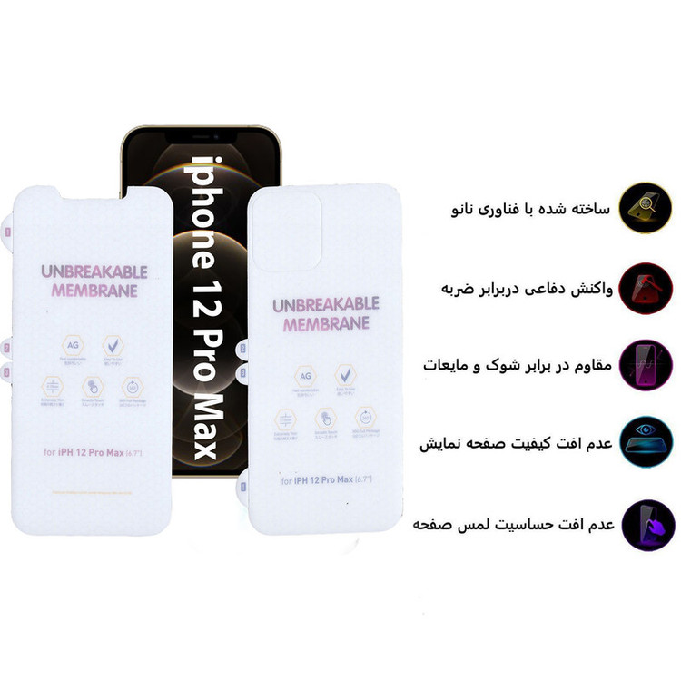 محافظ صفحه نمایش و پشت گوشی مات بوف مدل HgM15 مناسب برای گوشی موبایل اپل iphone 12 Pro Max