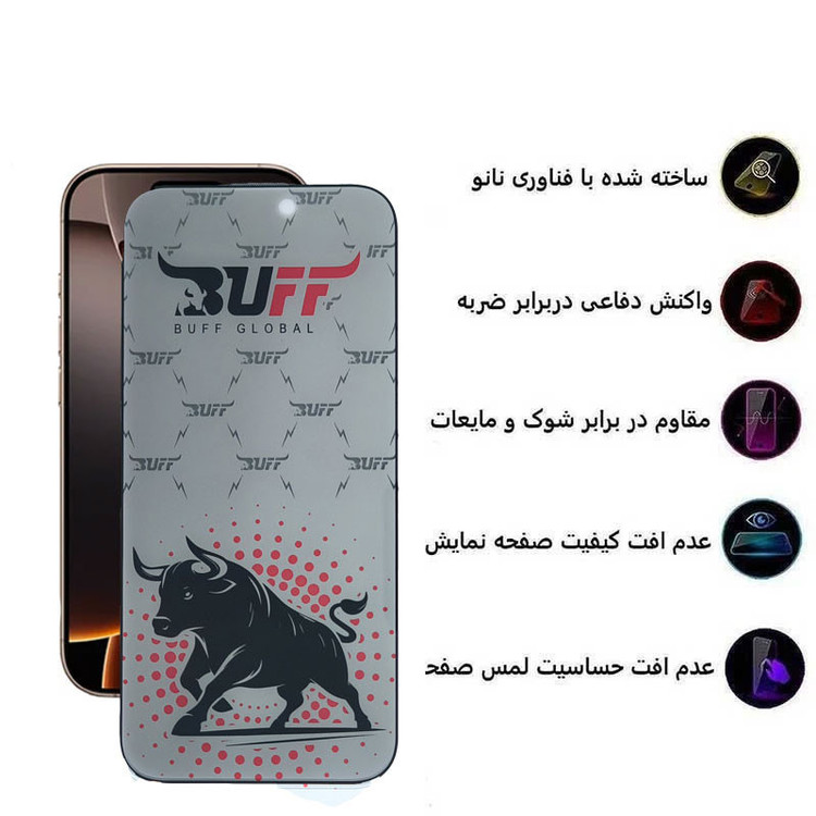 محافظ صفحه نمایش حریم شخصی بوف مدل Fighter Pri Pro مناسب برای گوشی موبایل اپل iPhone 16 Pro Max