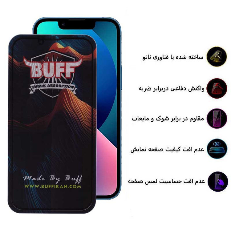 محافظ صفحه نمایش 5D بوف مدل Mountain-G مناسب برای گوشی موبایل اپل iPhone 13 / 13 Pro / 14