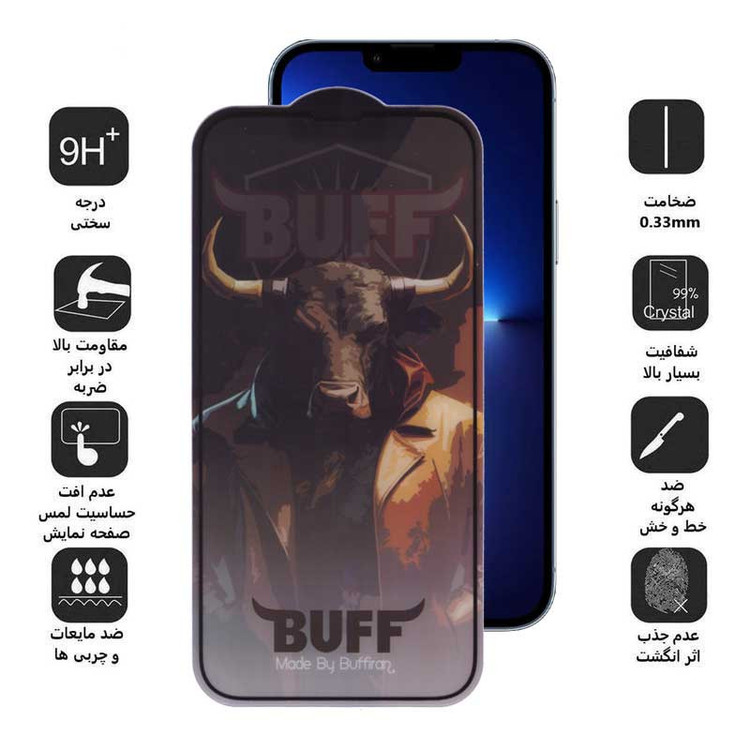 محافظ صفحه نمایش 5D بوف مدل Matte Pro-G مناسب برای گوشی موبایل اپل iPhone 13 Pro Max