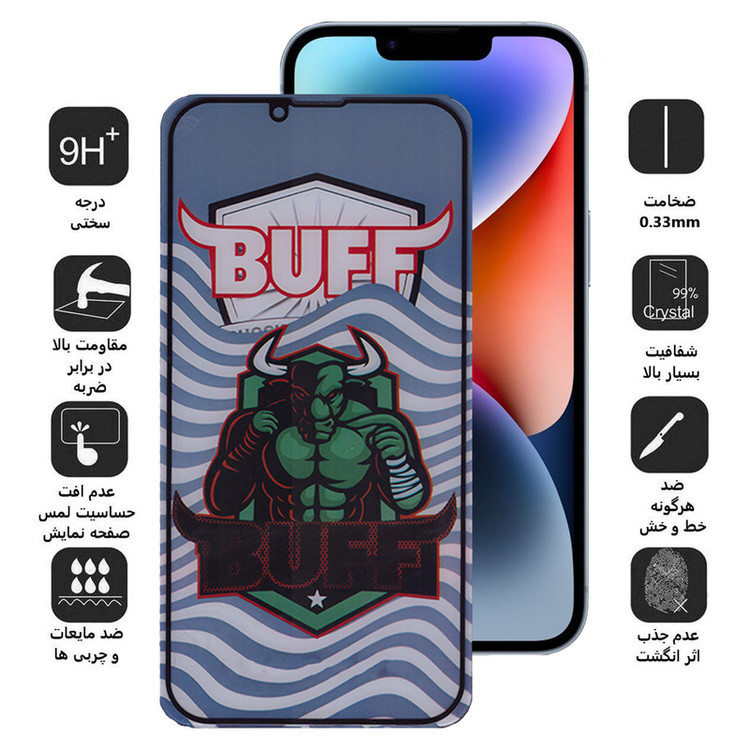 محافظ صفحه نمایش 5D بوف مدل Super Power-G مناسب برای گوشی موبایل اپل iPhone 14 Plus /13 Pro Max