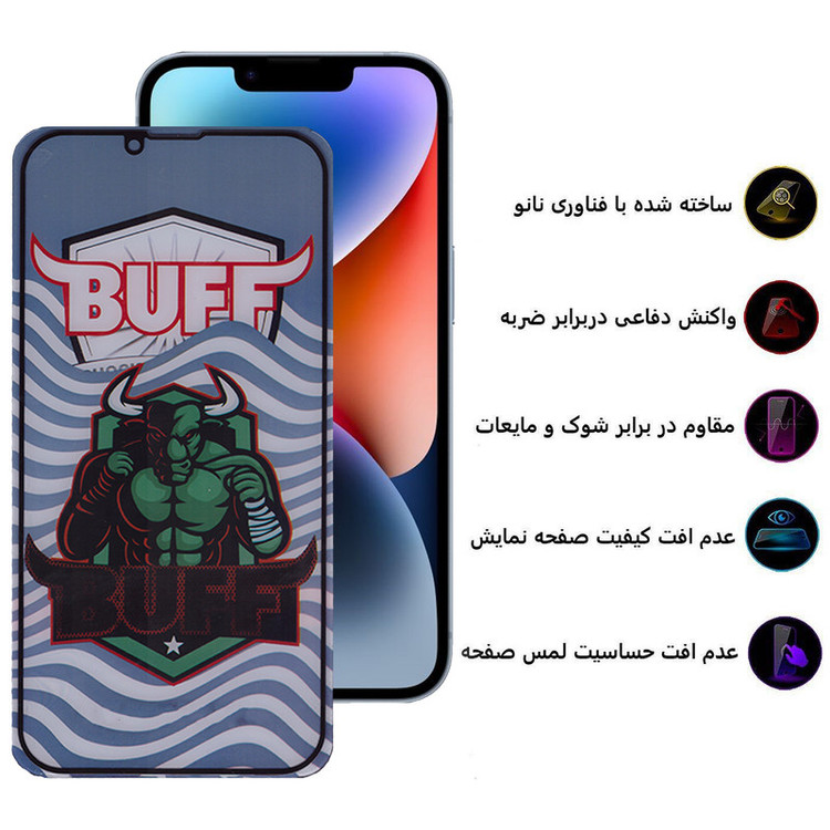 محافظ صفحه نمایش 5D بوف مدل Super Power-G مناسب برای گوشی موبایل اپل iPhone 14 Plus /13 Pro Max