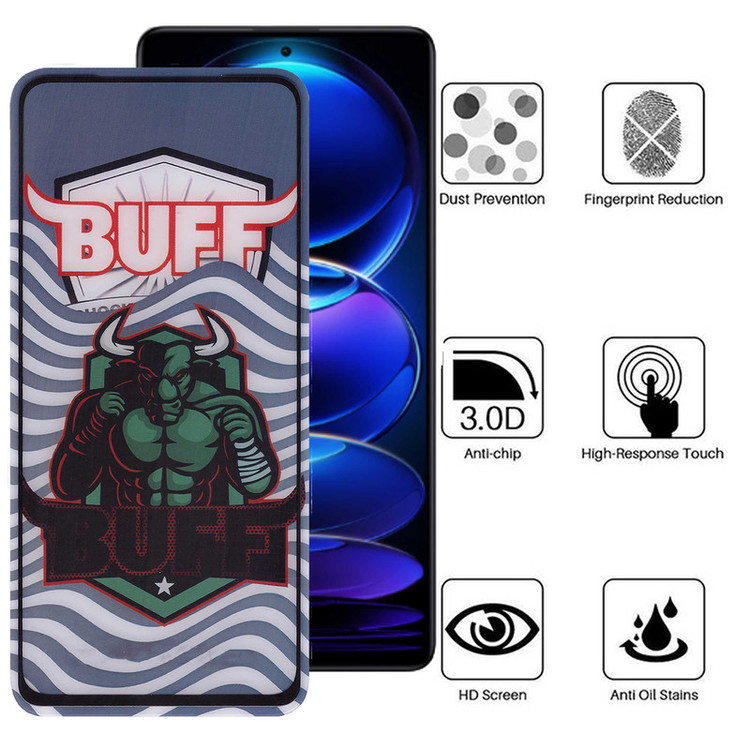 محافظ صفحه نمایش 5D بوف مدل Super Power-G مناسب برای گوشی موبایل شیائومی Redmi Note 12 Pro/Note 12 Pro Plus/Poco X5 Pro