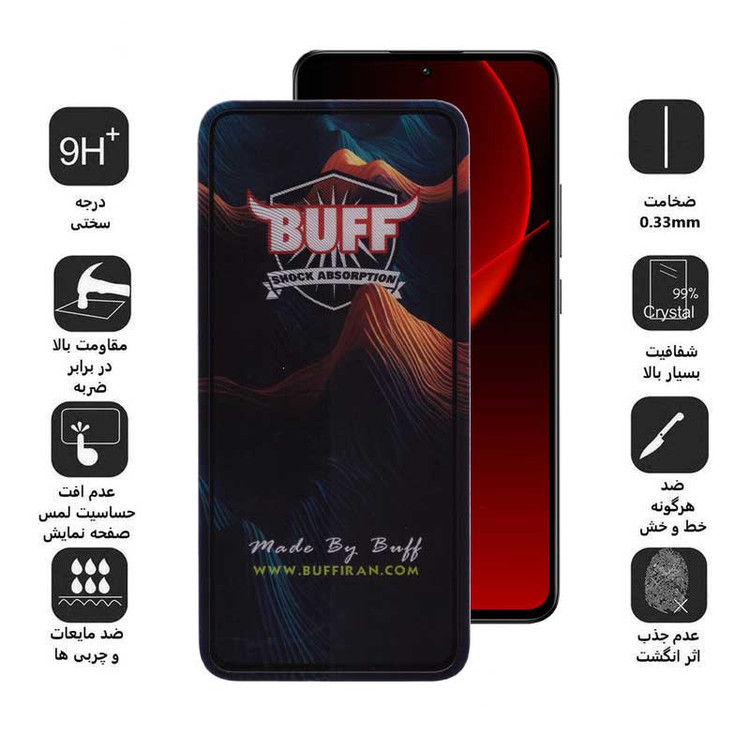 محافظ صفحه نمایش 5D بوف مدل Mountain-G مناسب برای گوشی موبایل شیائومی 13T Pro / 13T / 12T Pro / 12T / 11T Pro / 11T / Mi 10T Lite 5G
