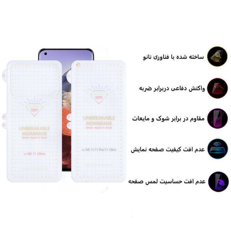 محافظ صفحه نمایش بوف مدل Hydrogel-G مناسب برای گوشی موبایل شیائومی Mi 11 Ultra به همراه محافظ پشت گوشی
