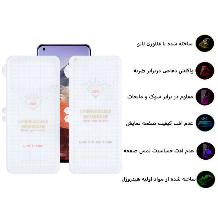 محافظ صفحه نمایش بوف مدل Hydrogel-G مناسب برای گوشی موبایل شیائومی Mi 11 Ultra به همراه محافظ پشت گوشی