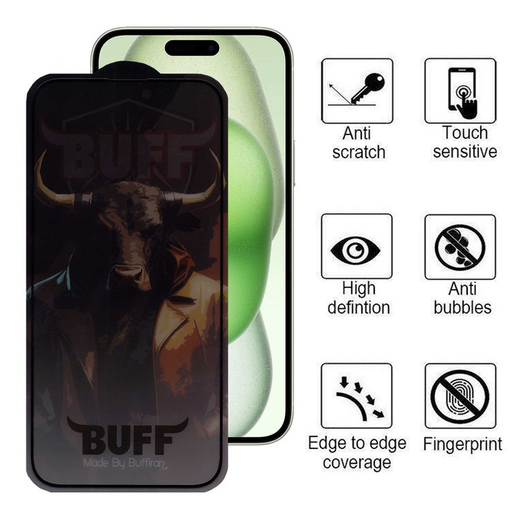 محافظ صفحه نمایش حریم شخصی بوف مدل Pro Plus-G مناسب برای گوشی موبایل اپل iPhone 15 Plus