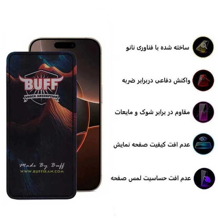 محافظ صفحه نمایش 5D بوف مدل 5D Mountain-Guarantee مناسب برای گوشی موبایل اپل iPhone 15 Pro