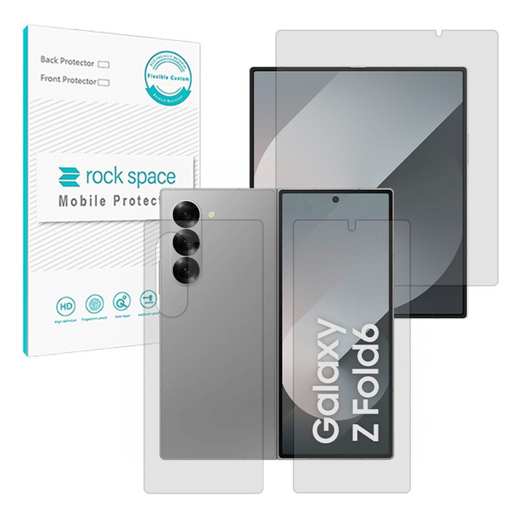 محافظ صفحه نمایش مات راک اسپیس مدل Resistant مناسب برای گوشی موبایل سامسونگ Galaxy Z Fold 6 به همراه محافظ پشت گوشی